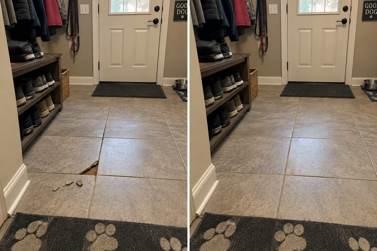 Entryway Tile Floor Repair in Cedar Rapids, Iowa