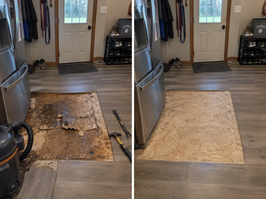 Bathroom Subfloor Damage Exposed in Cedar Rapids, Iowa