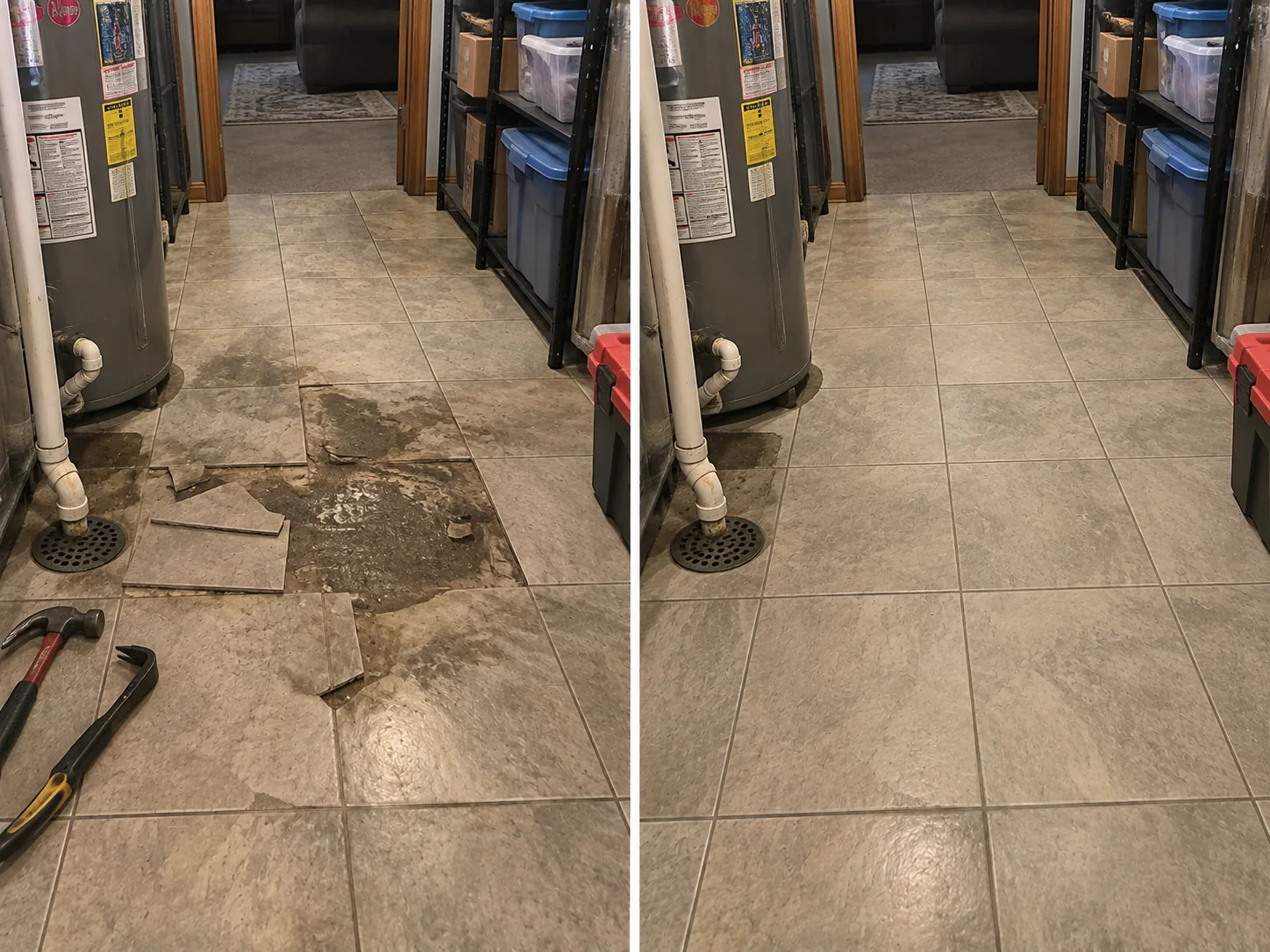 Damaged Tile Floor Removal in Cedar Rapids, Iowa