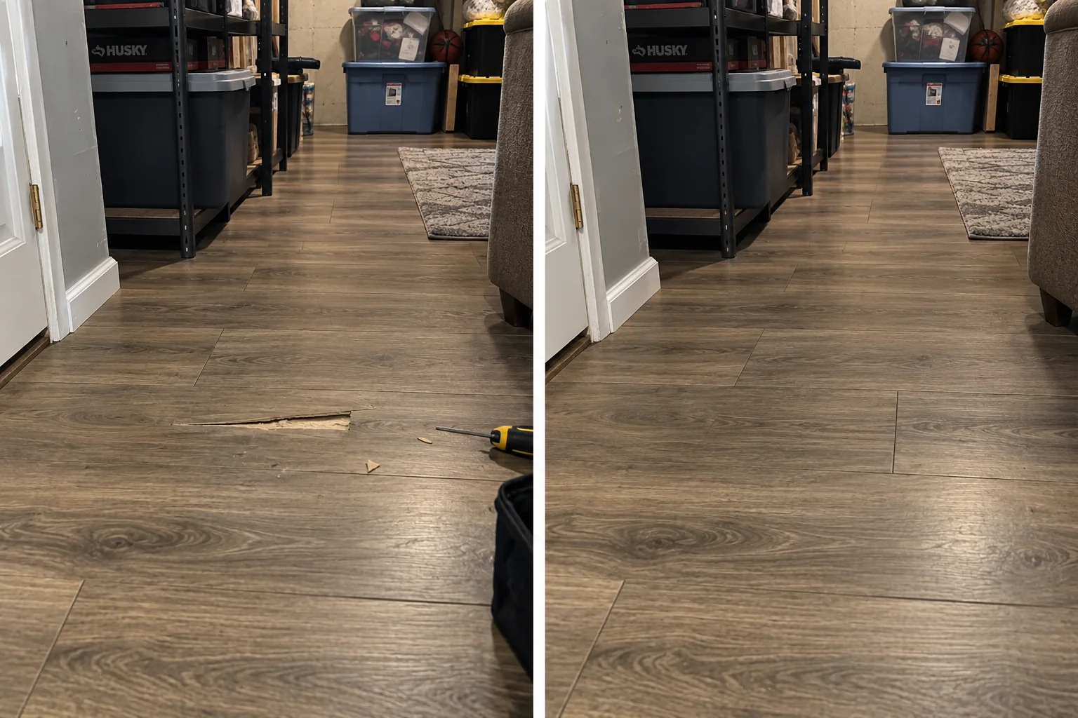 Luxury Vinyl Plank Floor Repair in Cedar Rapids, Iowa