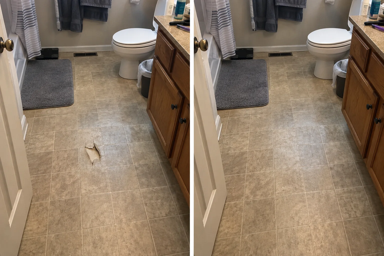 Bathroom Tile Floor Repair in North Liberty, Iowa